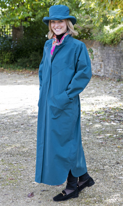 Stunning ladies full length raincoat in Teal