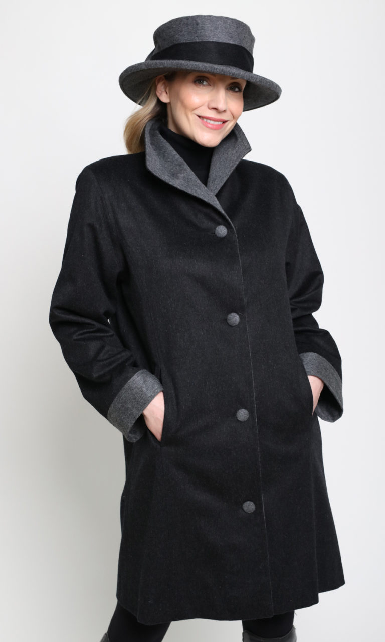LADIES KNEE LENGTH LODEN COAT Cocoon